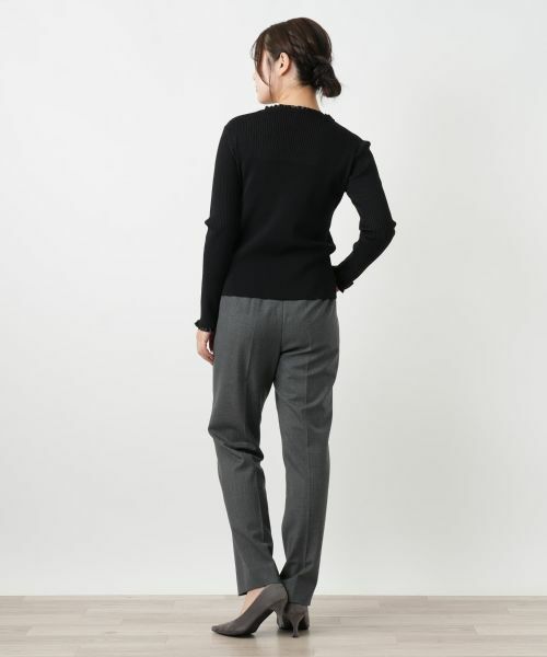 Leilian / レリアン ニット・セーター | フリル編地切替ニット | 詳細6