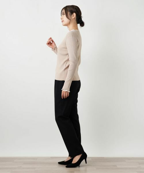 Leilian / レリアン ニット・セーター | フリル編地切替ニット | 詳細8