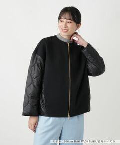 Leilian / レリアン その他アウター | 異素材切替キルティングブルゾン