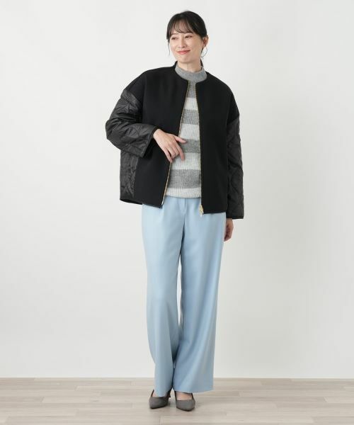 Leilian / レリアン その他アウター | 異素材切替キルティングブルゾン | 詳細1