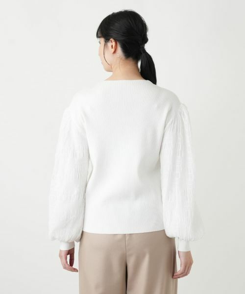 Leilian / レリアン ニット・セーター | スリーブ異素材切替ニット | 詳細9