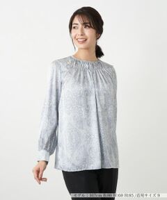 Leilian / レリアン シャツ・ブラウス | ペイズリー柄ギャザーブラウス【Leilian WHITE LABEL】