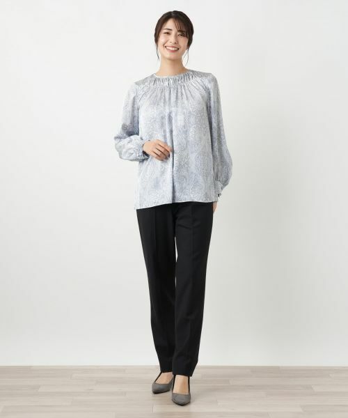 Leilian / レリアン シャツ・ブラウス | ペイズリー柄ギャザーブラウス【Leilian WHITE LABEL】 | 詳細1