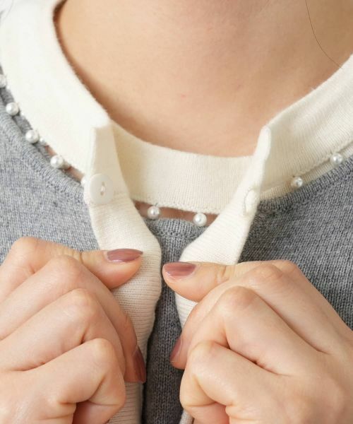 Leilian / レリアン カーディガン・ボレロ | ビジューバイカラーカーディガン【Leilian WHITE LABEL】 | 詳細11