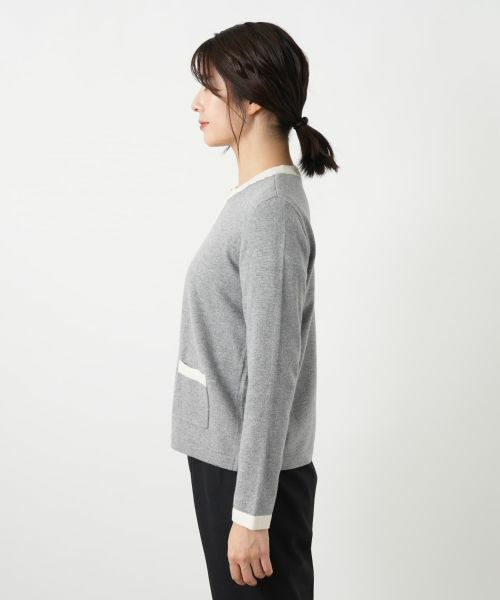 Leilian / レリアン カーディガン・ボレロ | ビジューバイカラーカーディガン【Leilian WHITE LABEL】 | 詳細5