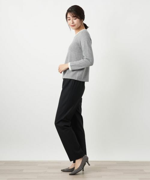 Leilian / レリアン ニット・セーター | ビジューネックバイカラーニット【Leilian WHITE LABEL】 | 詳細2