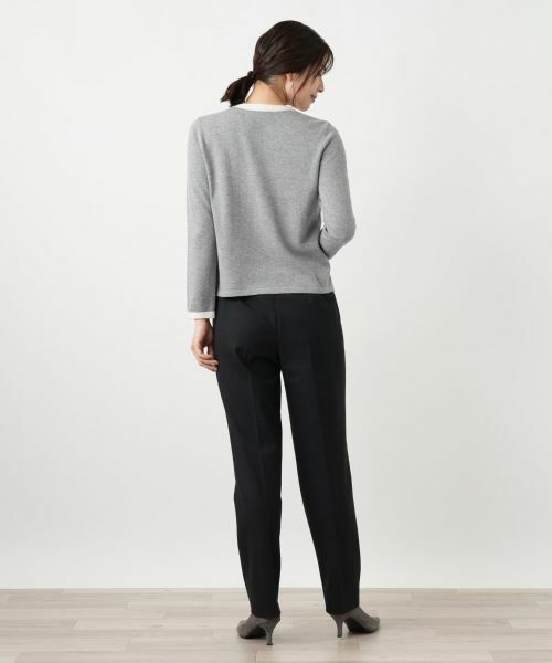 Leilian / レリアン ニット・セーター | ビジューネックバイカラーニット【Leilian WHITE LABEL】 | 詳細3