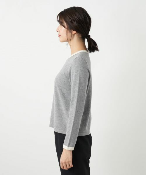 Leilian / レリアン ニット・セーター | ビジューネックバイカラーニット【Leilian WHITE LABEL】 | 詳細5