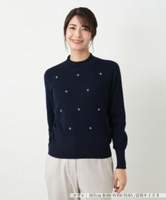 Leilian / レリアン ニット・セーター | ビジューモックネックニット