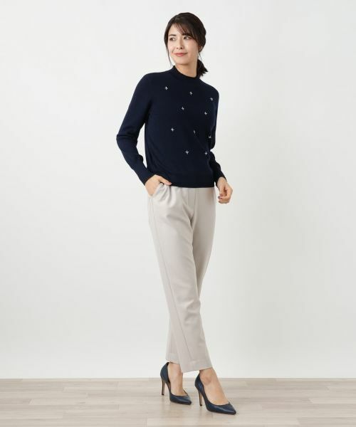 Leilian / レリアン ニット・セーター | ビジューモックネックニット | 詳細1