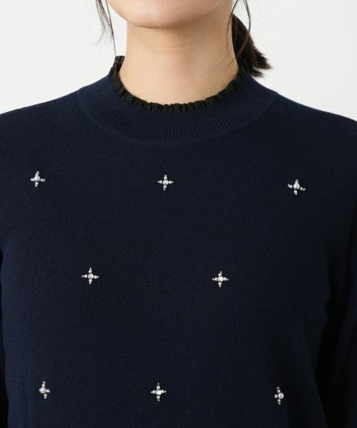 Leilian / レリアン ニット・セーター | ビジューモックネックニット | 詳細7