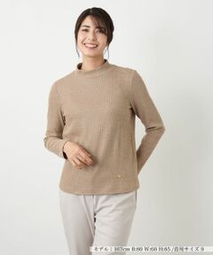 Leilian / レリアン カットソー | ラメハイネックニット