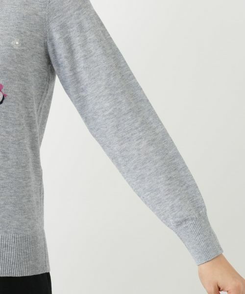 Leilian / レリアン ニット・セーター | 刺繍クルーネックニット【Leilian WHITE LABEL】 | 詳細12