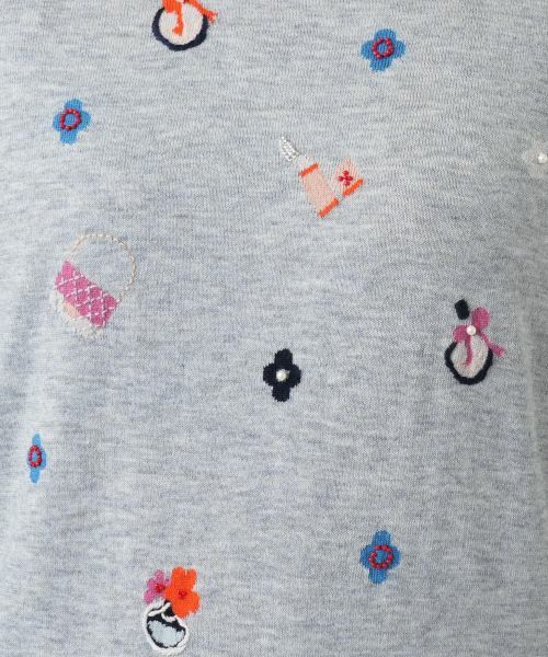 Leilian / レリアン ニット・セーター | 刺繍クルーネックニット【Leilian WHITE LABEL】 | 詳細14