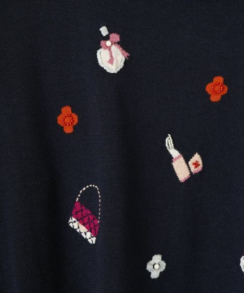 Leilian / レリアン ニット・セーター | 刺繍クルーネックニット【Leilian WHITE LABEL】 | 詳細20