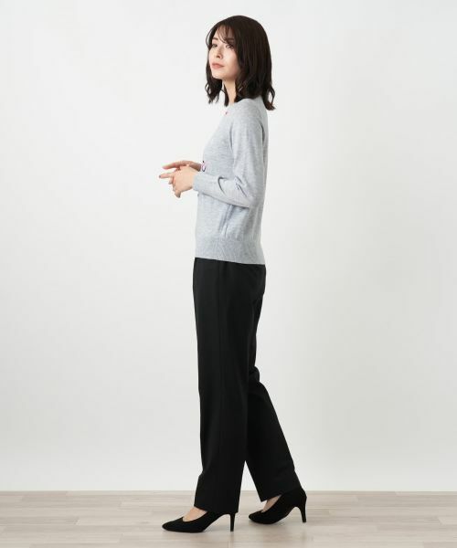 Leilian / レリアン ニット・セーター | 刺繍クルーネックニット【Leilian WHITE LABEL】 | 詳細5