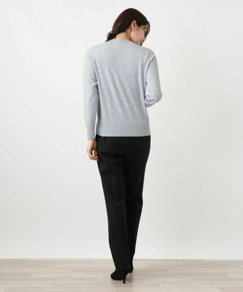 Leilian / レリアン ニット・セーター | 刺繍クルーネックニット【Leilian WHITE LABEL】 | 詳細6