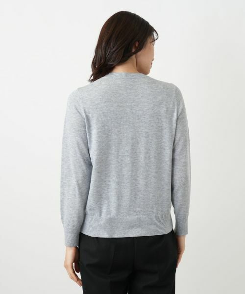 Leilian / レリアン ニット・セーター | 刺繍クルーネックニット【Leilian WHITE LABEL】 | 詳細9