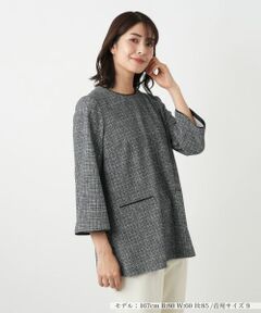 Leilian / レリアン シャツ・ブラウス | ツイード調チュニックブラウス【Leilian WHITE LABEL】