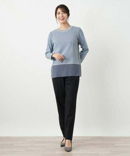 Leilian / レリアン ニット・セーター | ラメボーダークルーネックニット | 詳細1