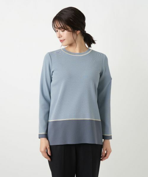 Leilian / レリアン ニット・セーター | ラメボーダークルーネックニット | 詳細4