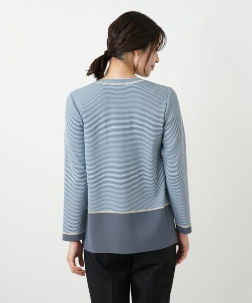 Leilian / レリアン ニット・セーター | ラメボーダークルーネックニット | 詳細6