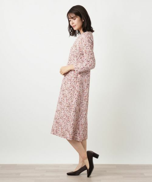 Leilian / レリアン ドレス | 異素材切替ミックスカラーワンピース【Leilian WHITE LABEL】 | 詳細2