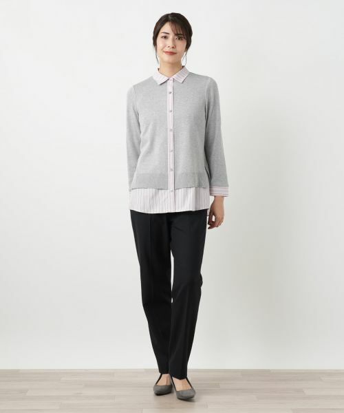 Leilian / レリアン シャツ・ブラウス | ニットレイヤード風ブラウス | 詳細1