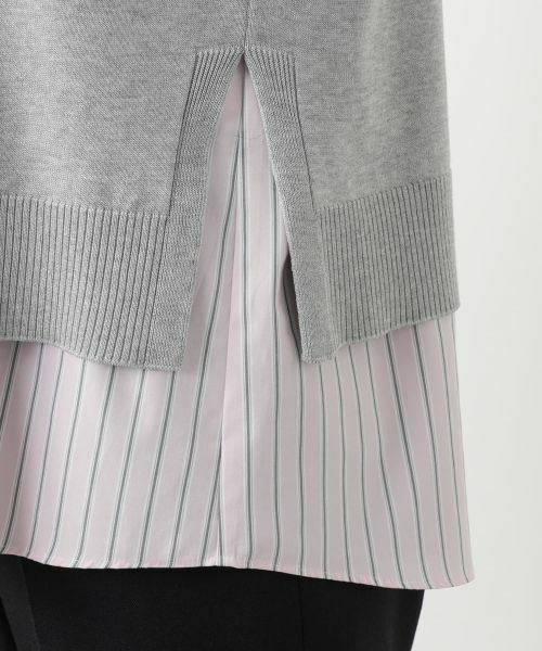 Leilian / レリアン シャツ・ブラウス | ニットレイヤード風ブラウス | 詳細12