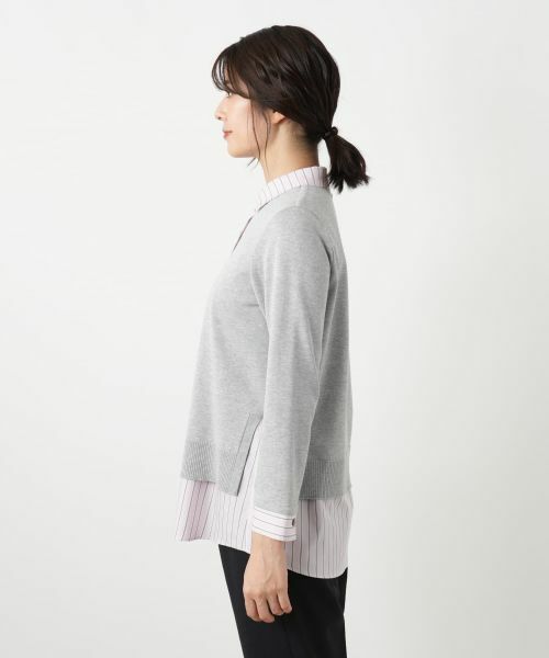 Leilian / レリアン シャツ・ブラウス | ニットレイヤード風ブラウス | 詳細5