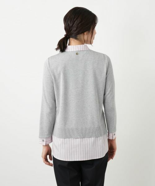 Leilian / レリアン シャツ・ブラウス | ニットレイヤード風ブラウス | 詳細6