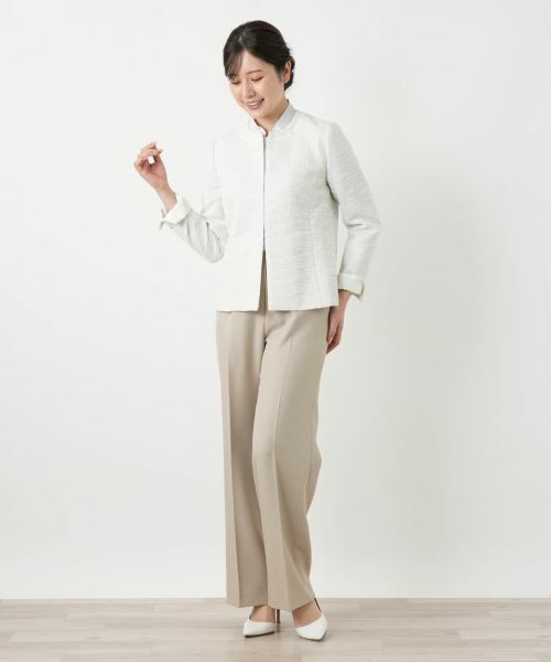 Leilian / レリアン テーラードジャケット | ラメツイードノーカラージャケット | 詳細1