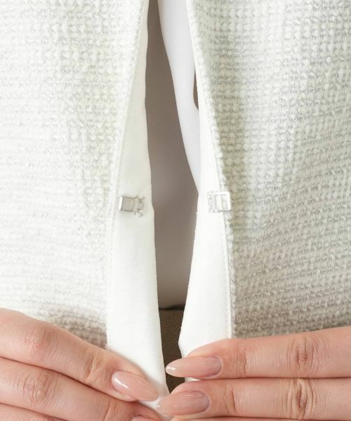 Leilian / レリアン テーラードジャケット | ラメツイードノーカラージャケット | 詳細12