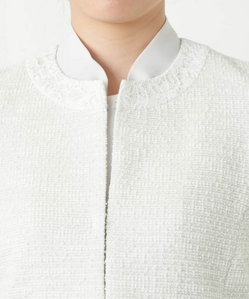 Leilian / レリアン テーラードジャケット | ラメツイードノーカラージャケット | 詳細7