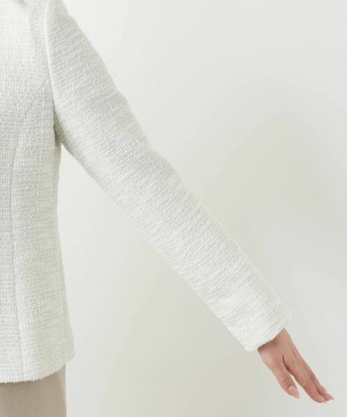 Leilian / レリアン テーラードジャケット | ラメツイードノーカラージャケット | 詳細9