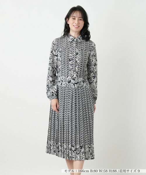 Leilian / レリアン ドレス | プリントシャツワンピース【ROCHAS Premiere】（ネイビー）