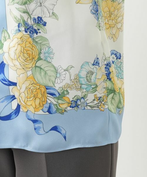 Leilian / レリアン シャツ・ブラウス | 柄切替バンドカラーブラウス【ROCHAS Premiere】 | 詳細11