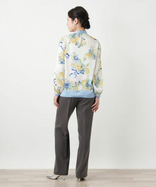 Leilian / レリアン シャツ・ブラウス | 柄切替バンドカラーブラウス【ROCHAS Premiere】 | 詳細3