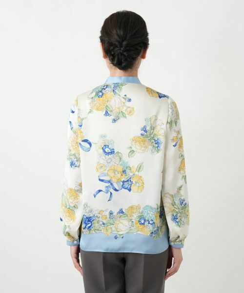 Leilian / レリアン シャツ・ブラウス | 柄切替バンドカラーブラウス【ROCHAS Premiere】 | 詳細6