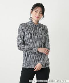 Leilian / レリアン カットソー | 幾何学柄ハイネックカットソー【ROCHAS Premiere】