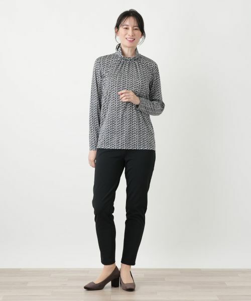 Leilian / レリアン カットソー | 幾何学柄ハイネックカットソー【ROCHAS Premiere】 | 詳細1