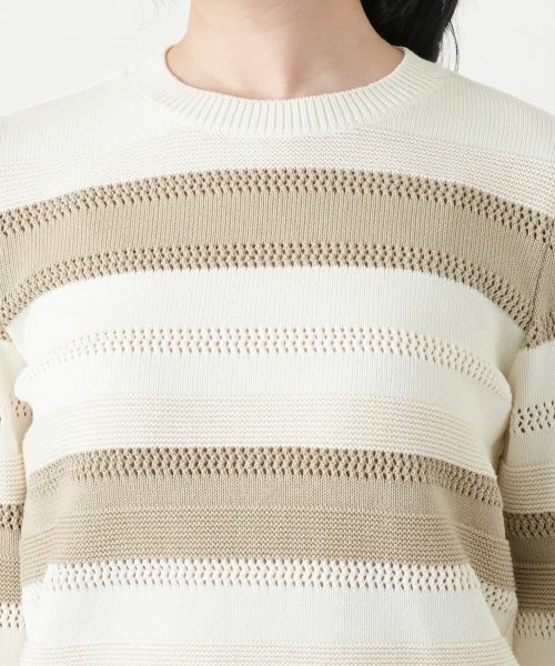 Leilian / レリアン ニット・セーター | 透かしボーダーラメニット【ROCHAS Premiere】 | 詳細10