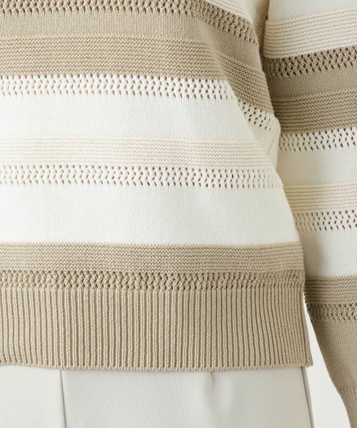 Leilian / レリアン ニット・セーター | 透かしボーダーラメニット【ROCHAS Premiere】 | 詳細13