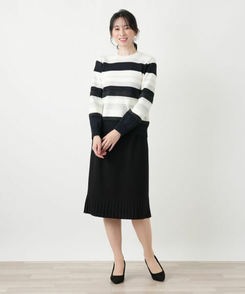 Leilian / レリアン ニット・セーター | 透かしボーダーラメニット【ROCHAS Premiere】 | 詳細15