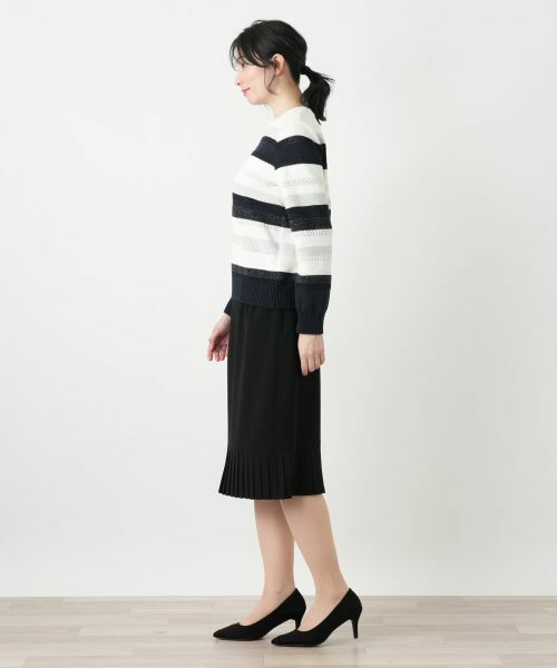 Leilian / レリアン ニット・セーター | 透かしボーダーラメニット【ROCHAS Premiere】 | 詳細16