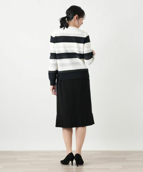 Leilian / レリアン ニット・セーター | 透かしボーダーラメニット【ROCHAS Premiere】 | 詳細17