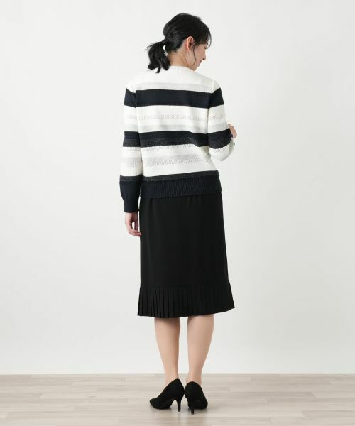 Leilian / レリアン ニット・セーター | 透かしボーダーラメニット【ROCHAS Premiere】 | 詳細3