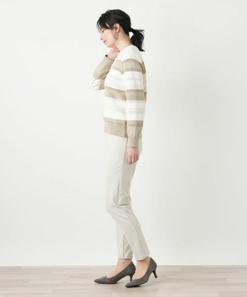 Leilian / レリアン ニット・セーター | 透かしボーダーラメニット【ROCHAS Premiere】 | 詳細5