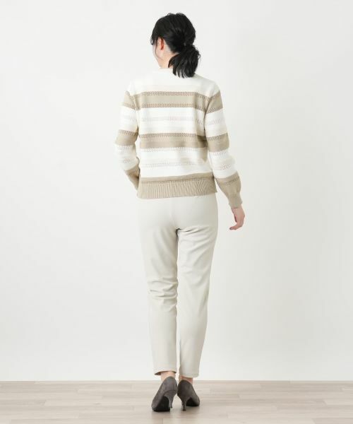 Leilian / レリアン ニット・セーター | 透かしボーダーラメニット【ROCHAS Premiere】 | 詳細6
