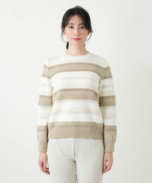 Leilian / レリアン ニット・セーター | 透かしボーダーラメニット【ROCHAS Premiere】 | 詳細7
